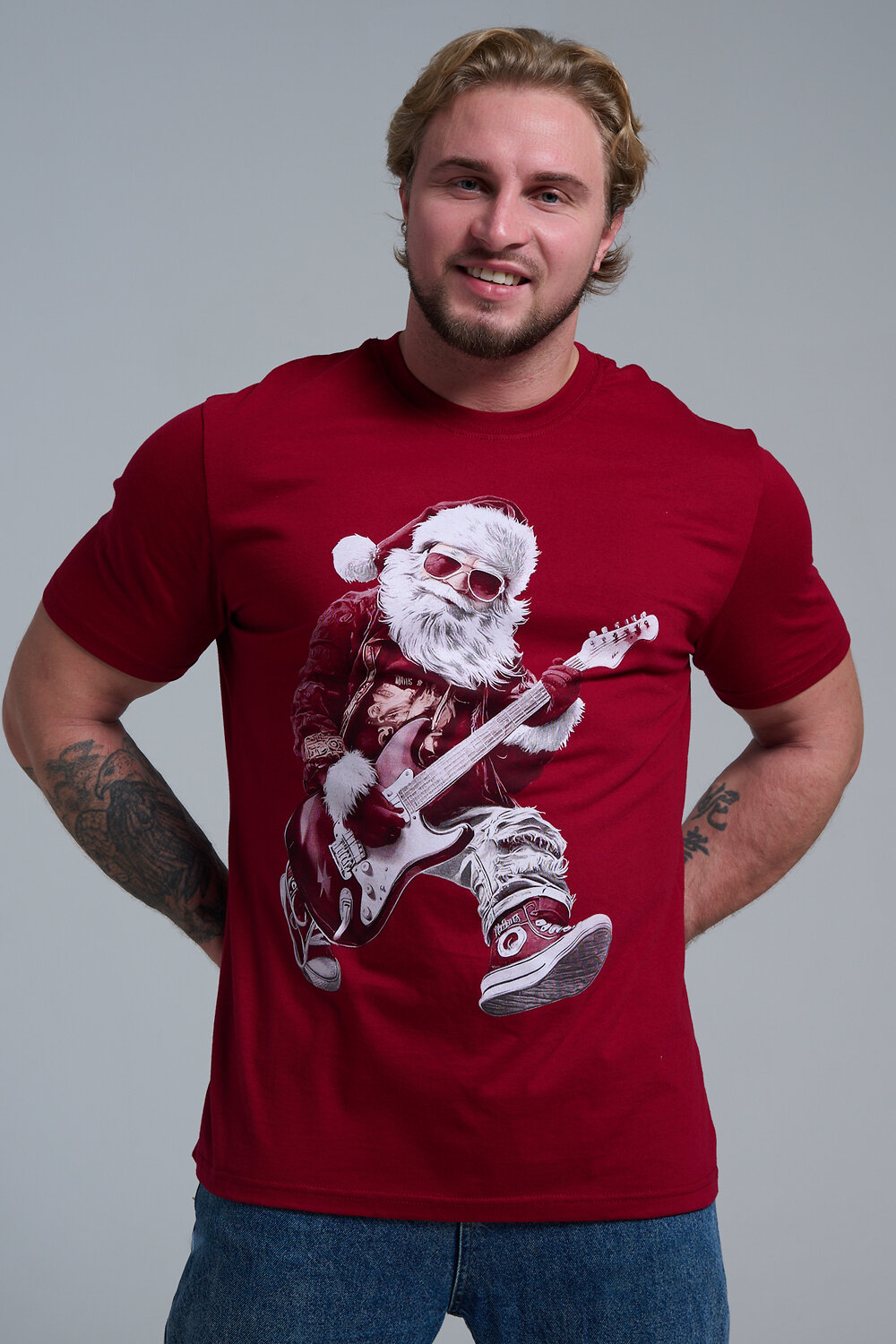 Натали Футболка 569812 8581 бордо+Д мороз с гитарой