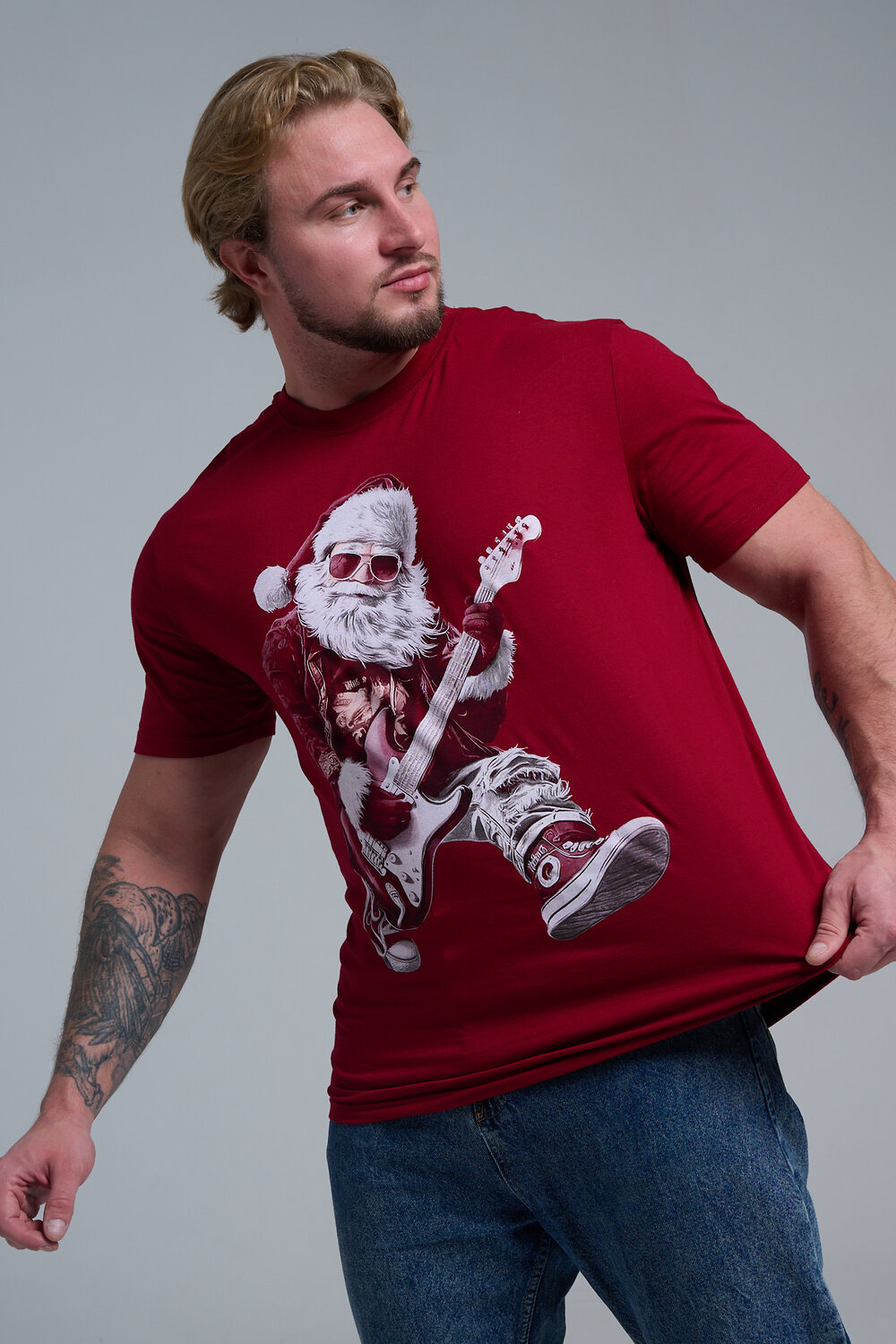 Натали Футболка 569812 8581 бордо+Д мороз с гитарой