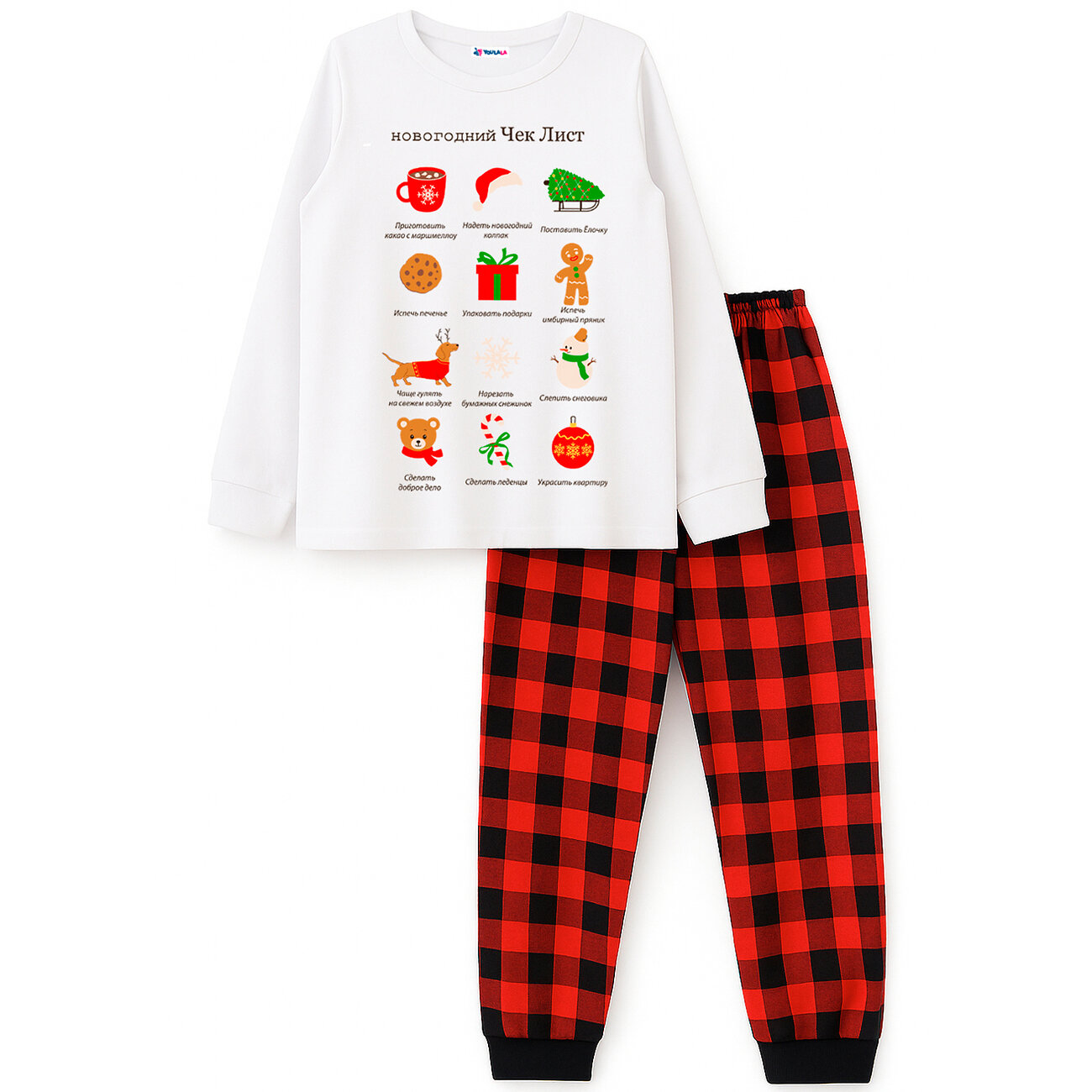 YOULALA Пижама 569848 0936103705 красный/белый