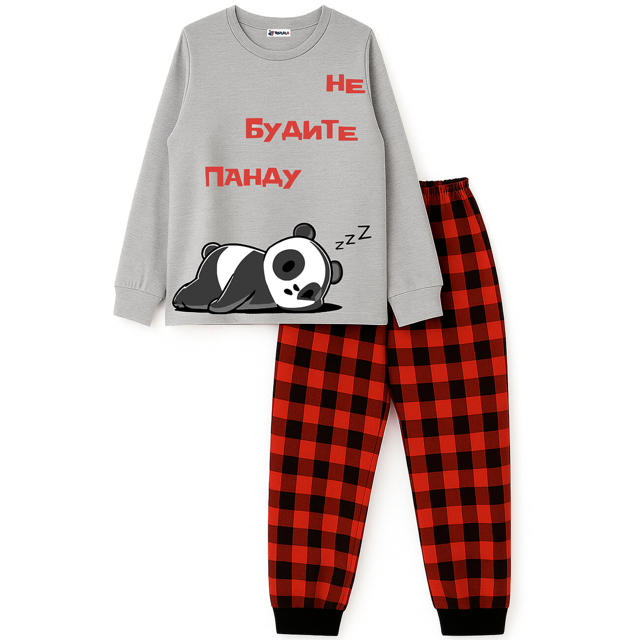 YOULALA Пижама 569853 0936103903 серый/красный