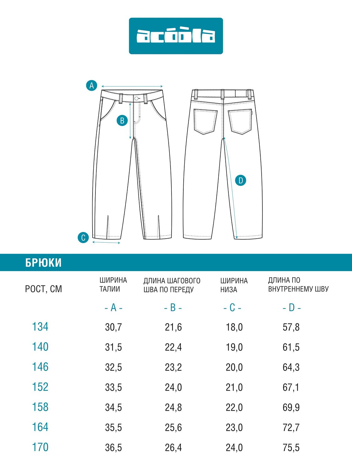 Acoola Брюки 569943 20110440105 синий