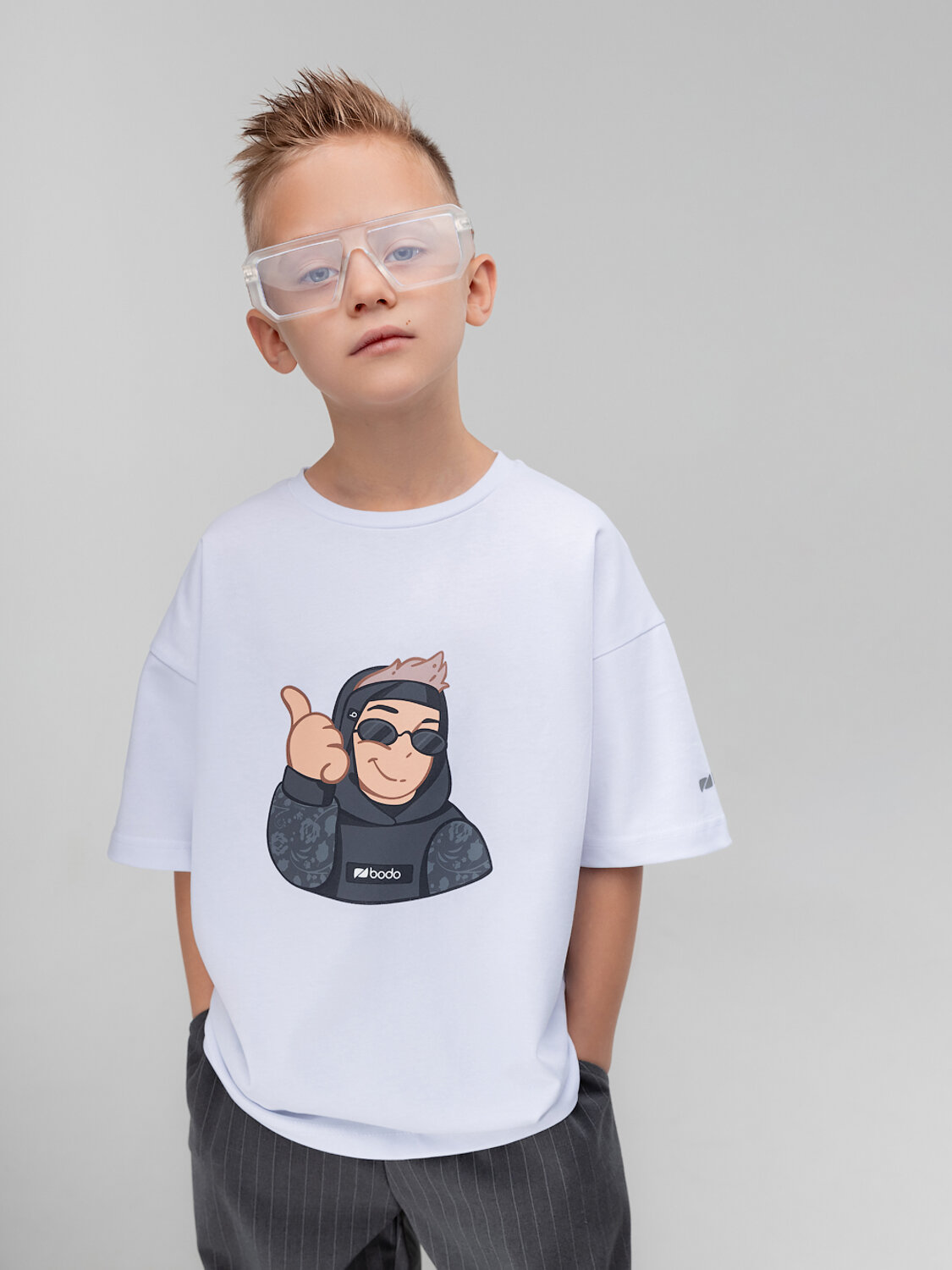 Bodo Футболка 569990 4-460MU белый (графит)