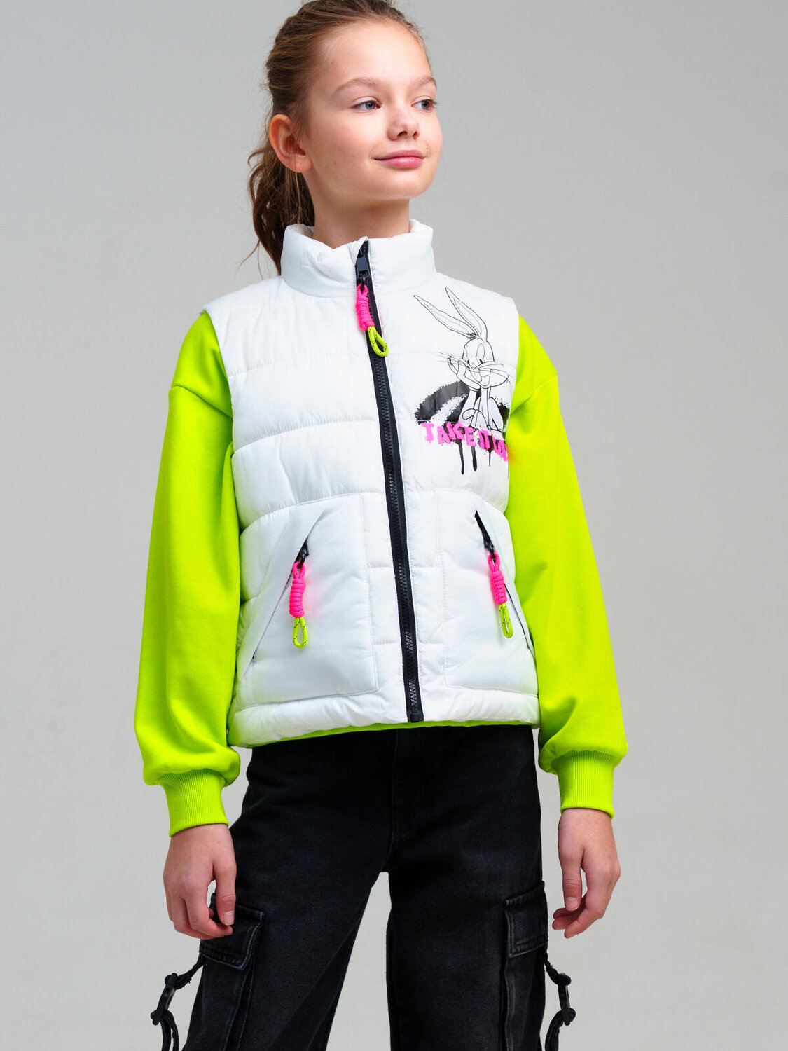 PLAYTODAY Жилет 570030 12541002 белый,черный,фуксия