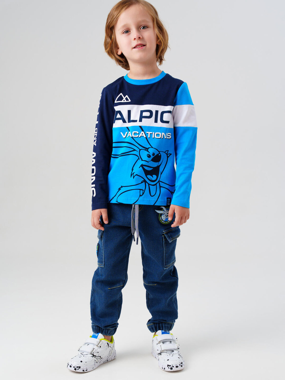 PLAYTODAY Фуфайка 570090 32512252 тёмно-синий,ярко-синий,белый