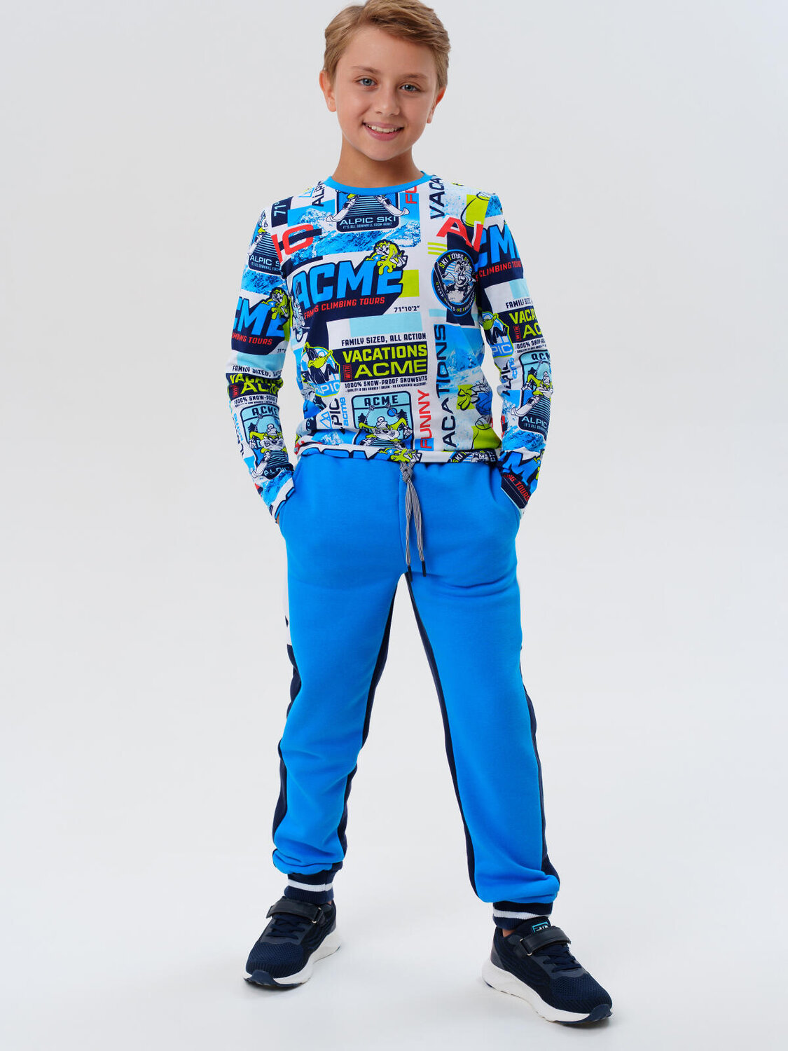 PLAYTODAY Брюки 570092 32511219 белый,ярко-синий,тёмно-синий