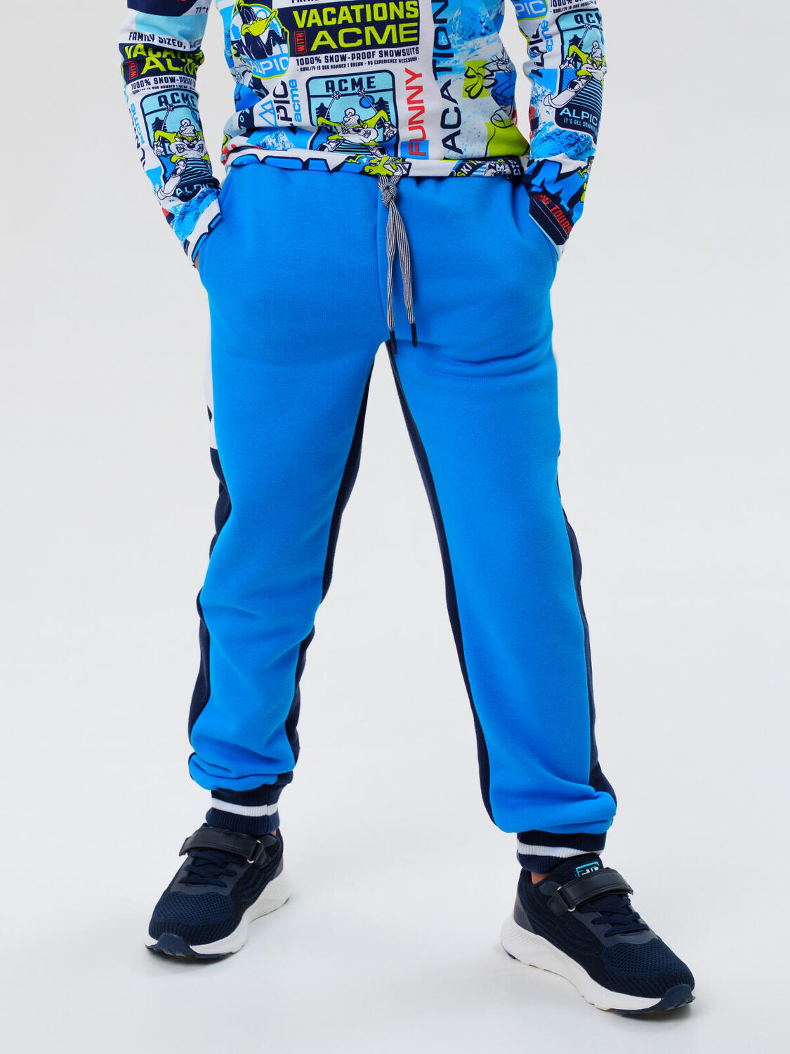 PLAYTODAY Брюки 570092 32511219 белый,ярко-синий,тёмно-синий