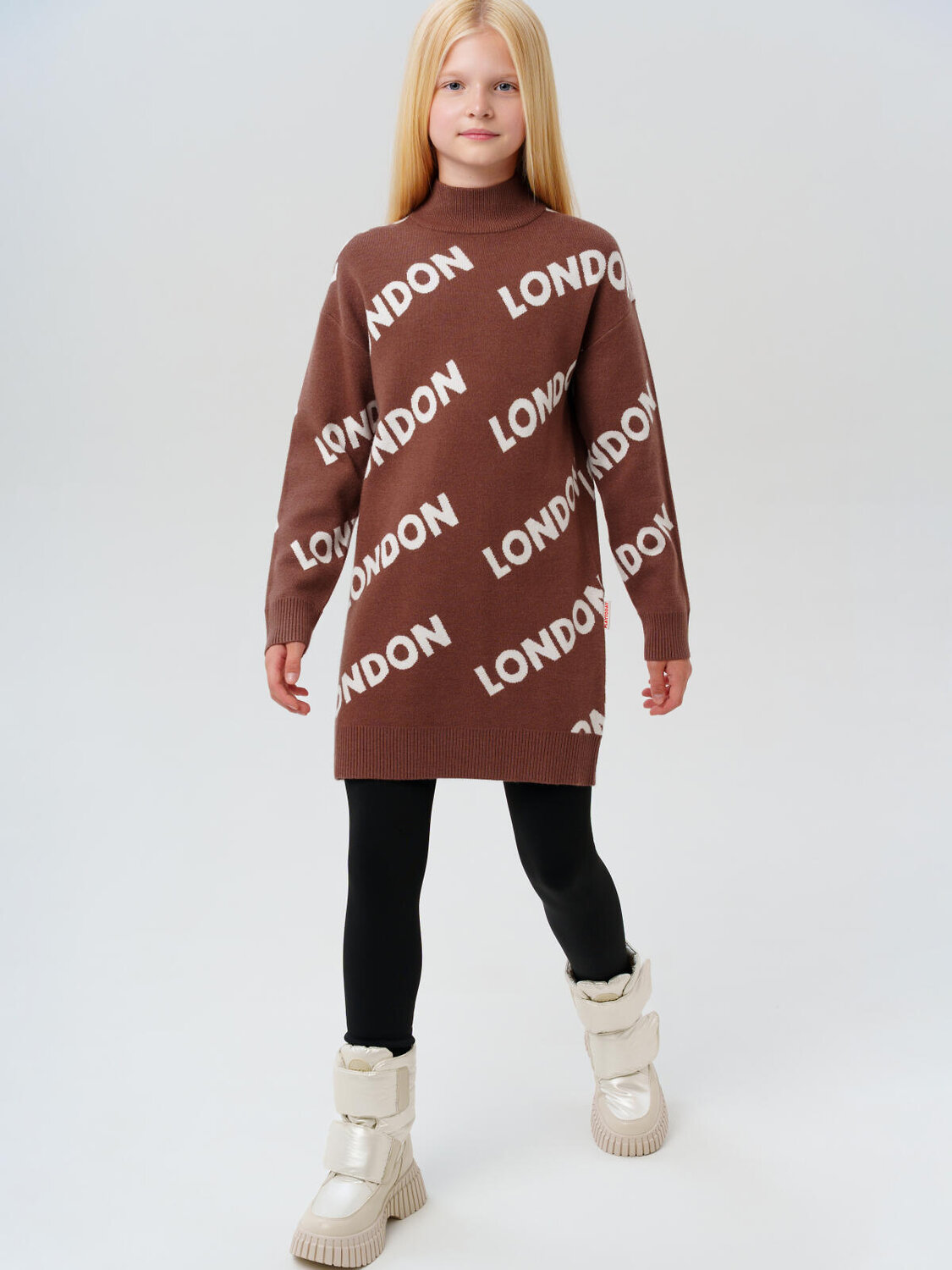 PLAYTODAY Платье 570210 32521471 коричневый,белый