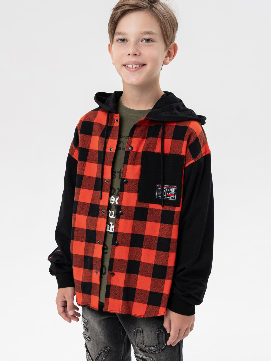 PLAYTODAY Рубашка 570220 32511241 черный,красный