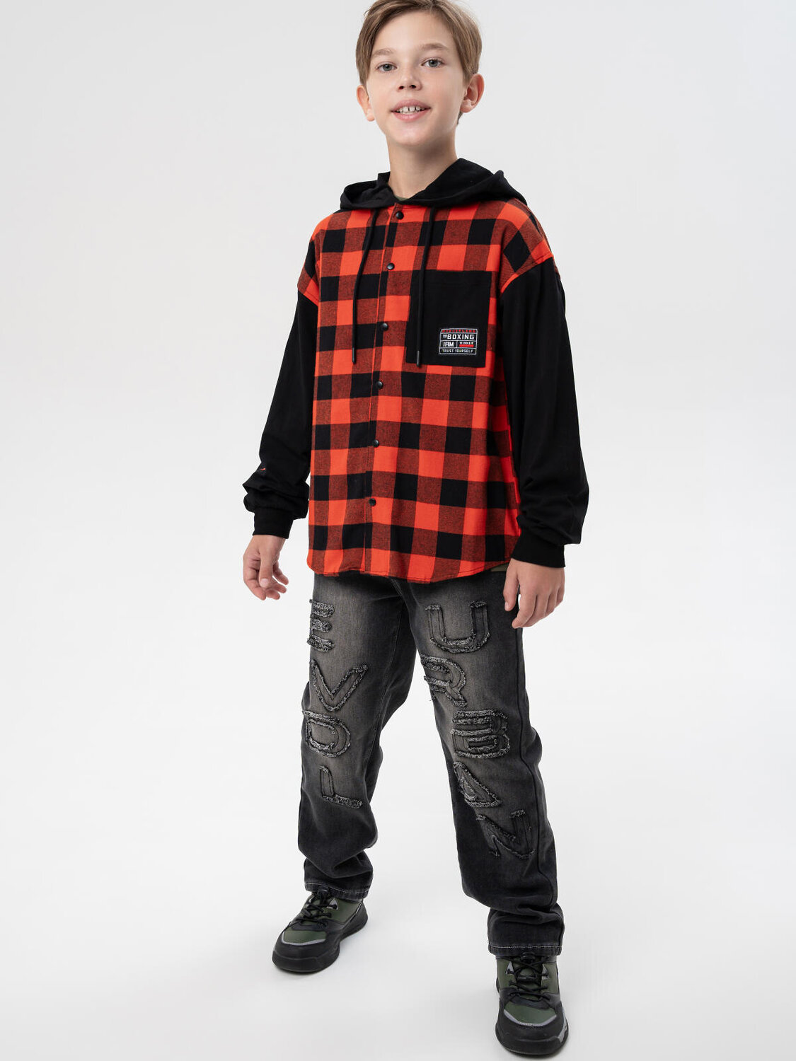 PLAYTODAY Рубашка 570220 32511241 черный,красный