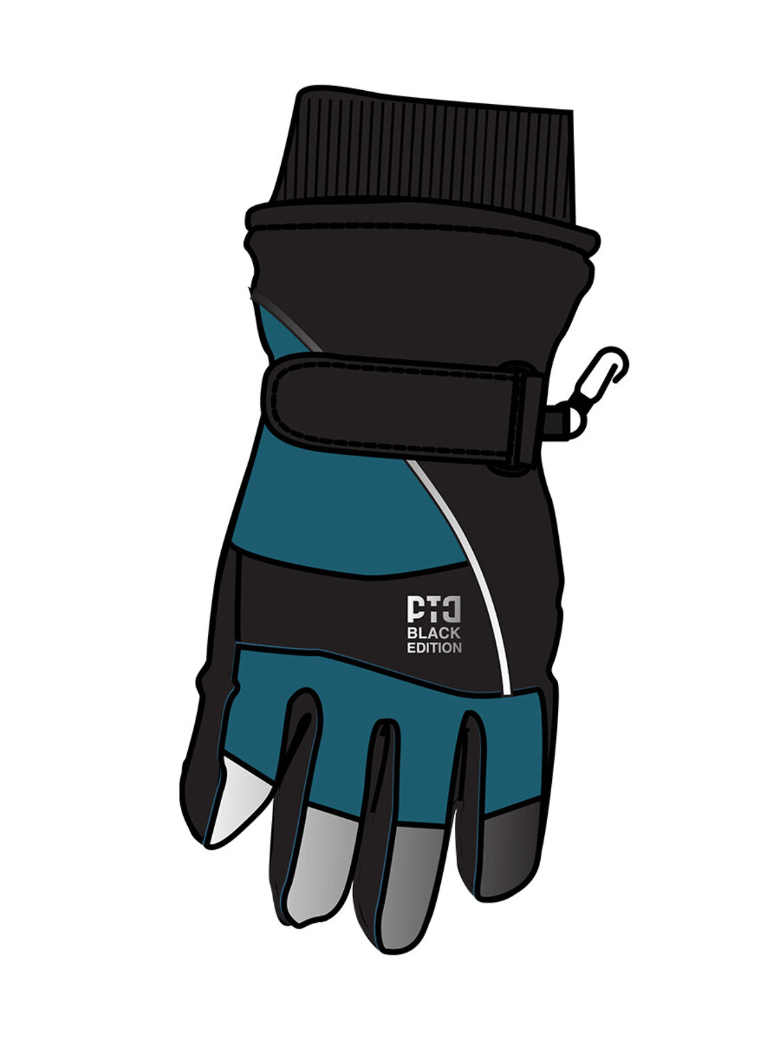 PLAYTODAY Перчатки 570222 32511464 черный,тёмно-синий,светоотражающий