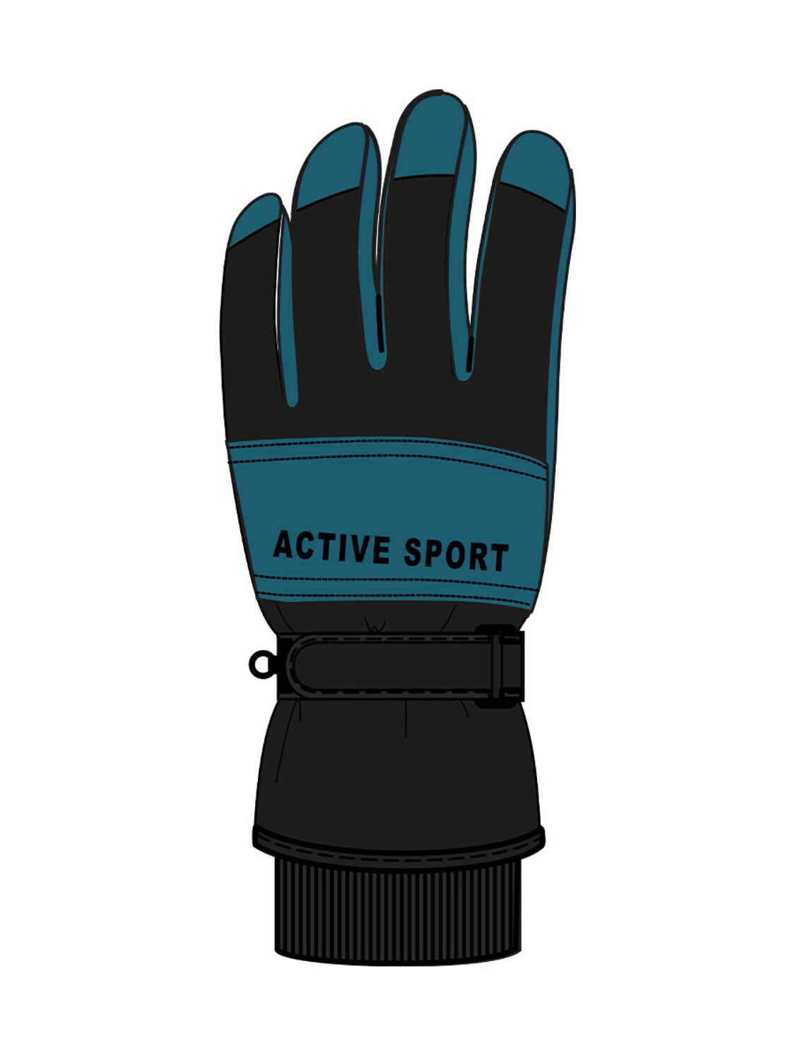 PLAYTODAY Перчатки 570244 32511067 черный,бирюзовый