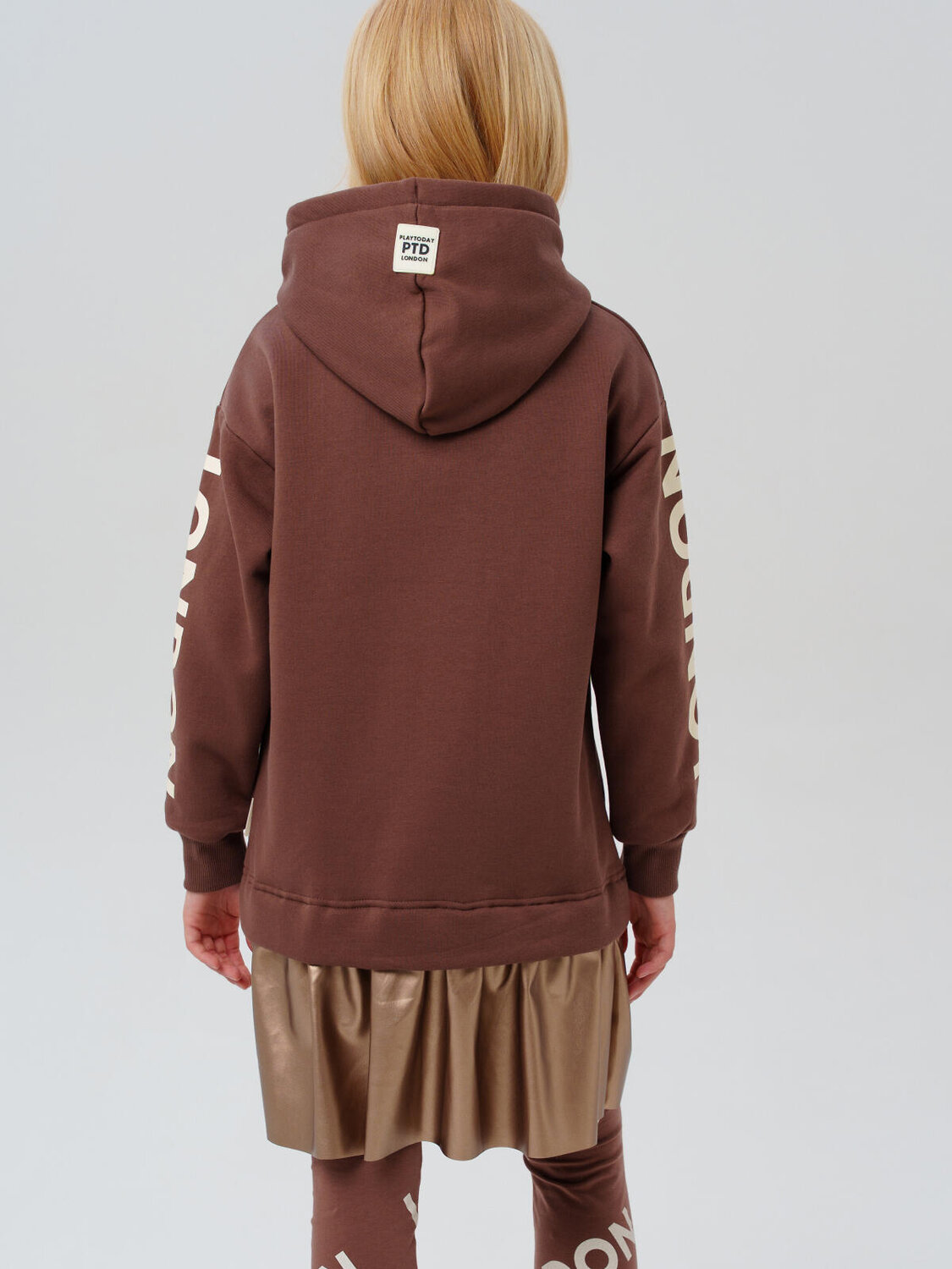 PLAYTODAY Платье 570248 32521469 коричневый,золотой