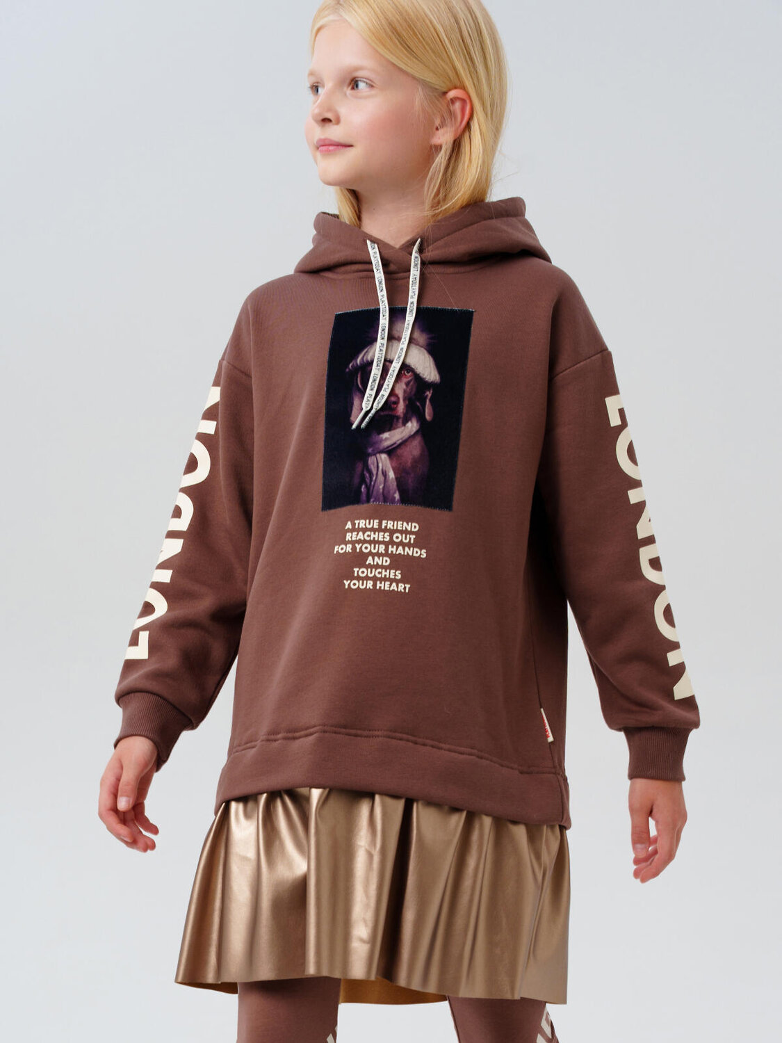 PLAYTODAY Платье 570248 32521469 коричневый,золотой