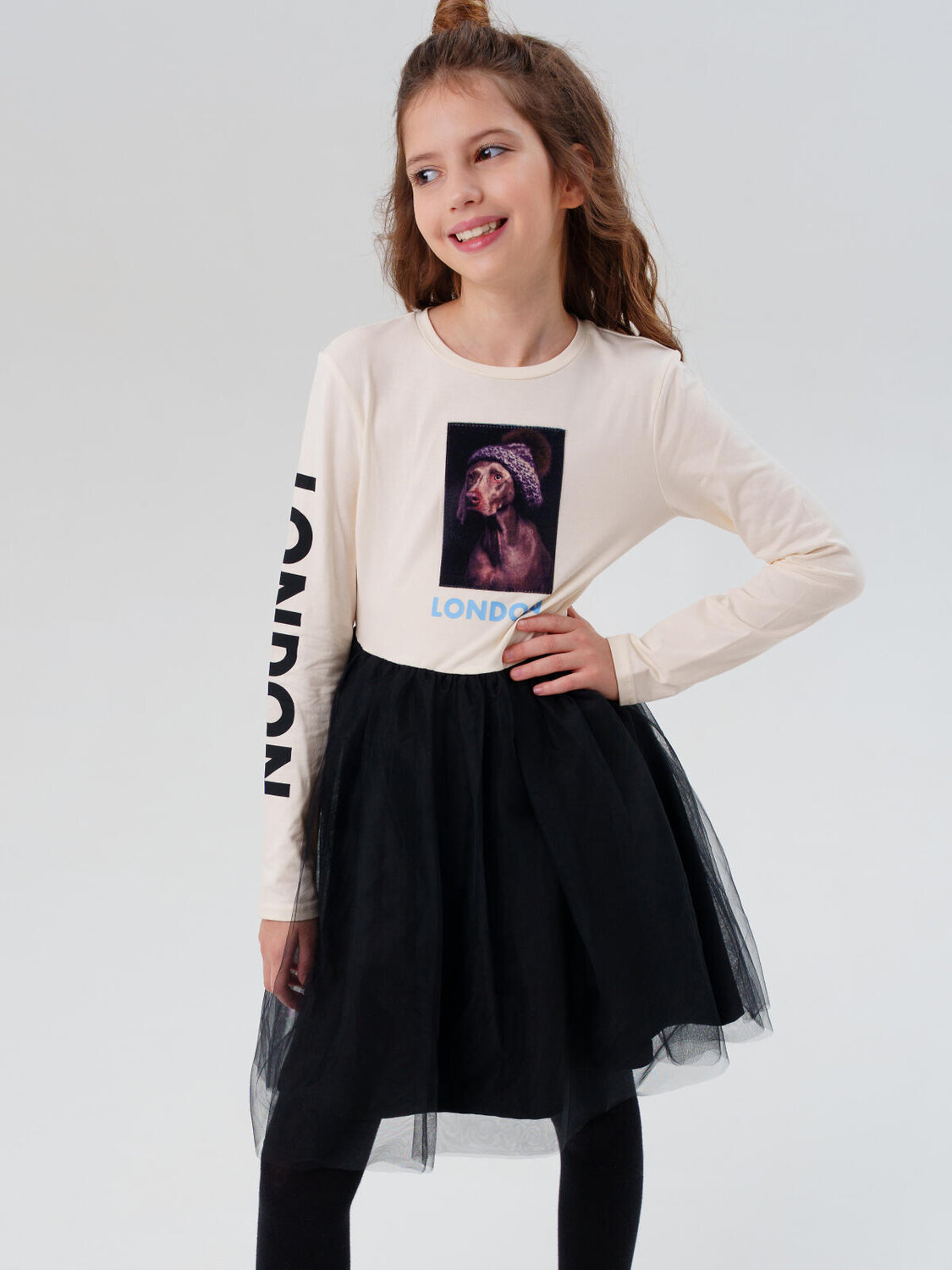 PLAYTODAY Платье 570252 32521468 молочный,черный