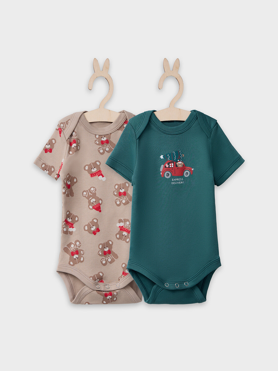 MARK FORMELLE Боди детское 570330 13015-2 НГ мишутки на бежевом +изумруд