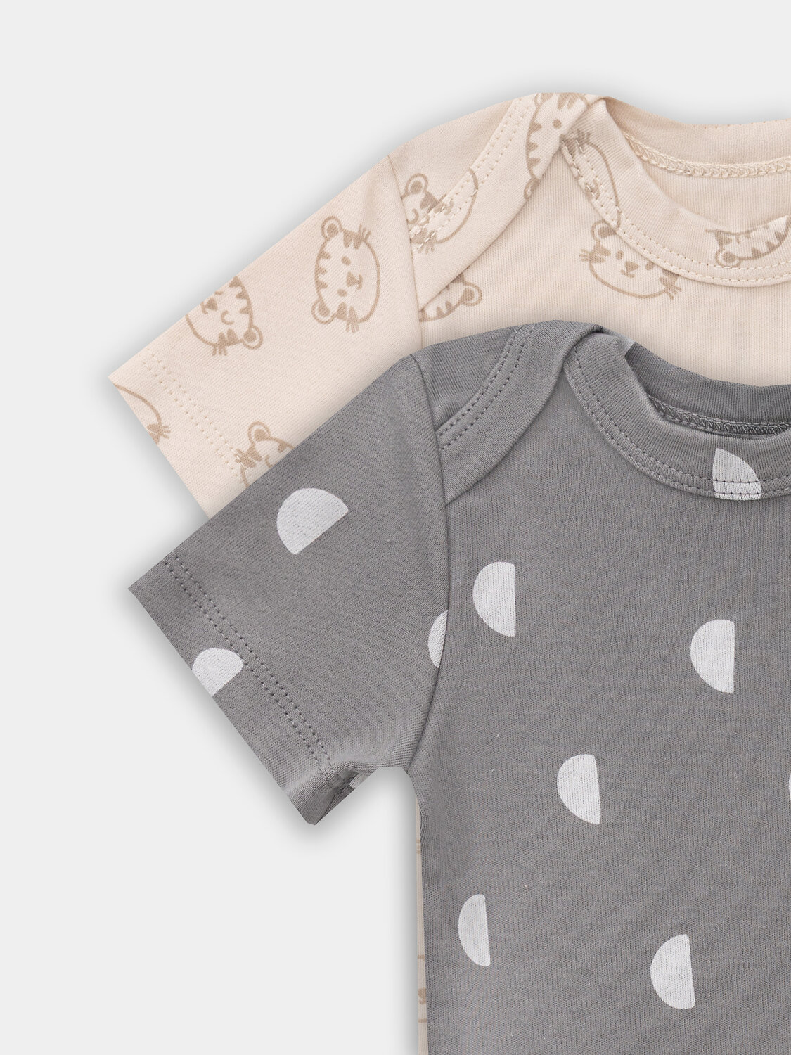 MARK FORMELLE Боди детское 570331 13015-2 тигрята на пудре +дольки на сером