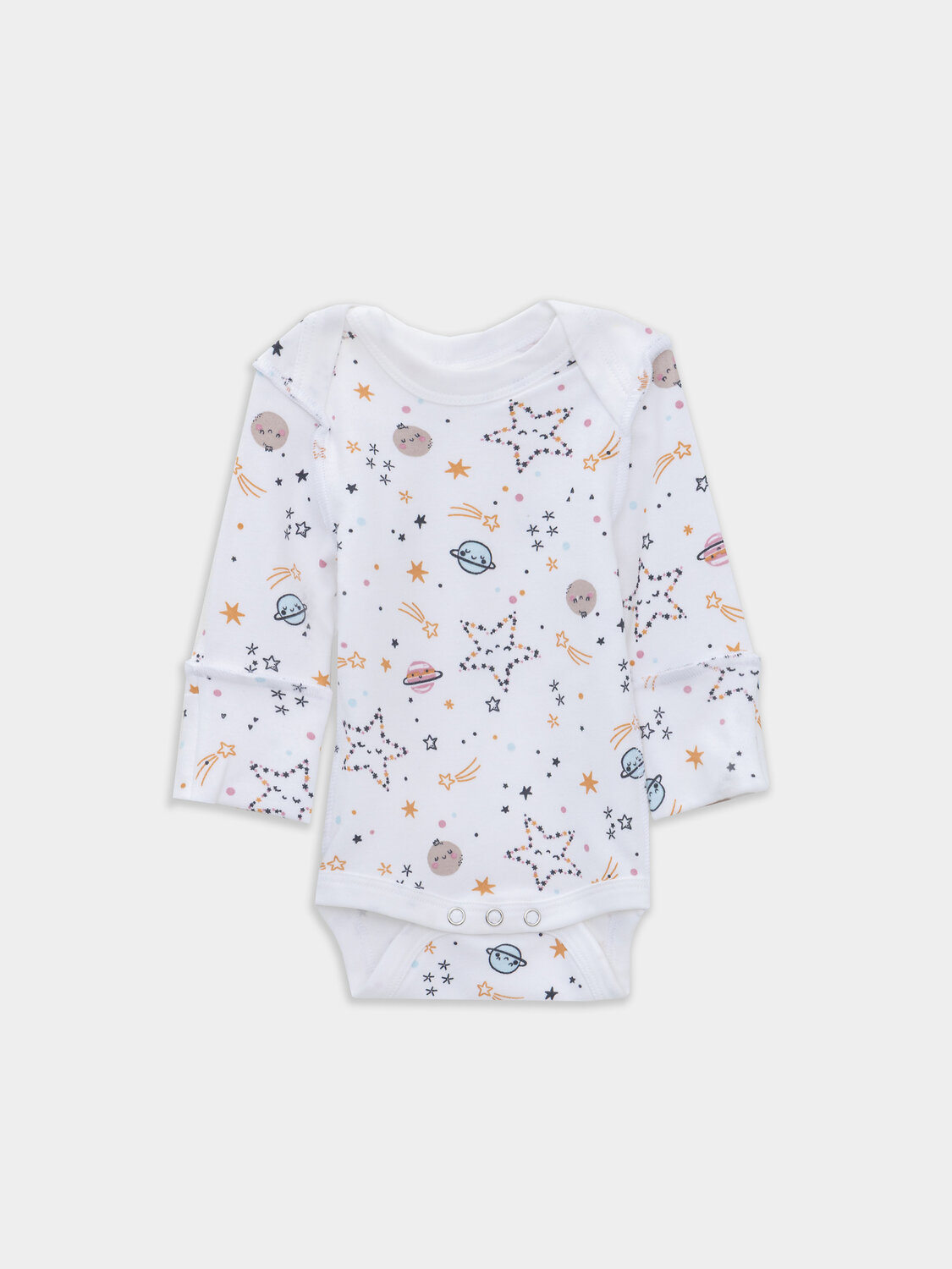 MARK FORMELLE Боди детское 570332 13016-1-2 космос на белом +кристальная роза