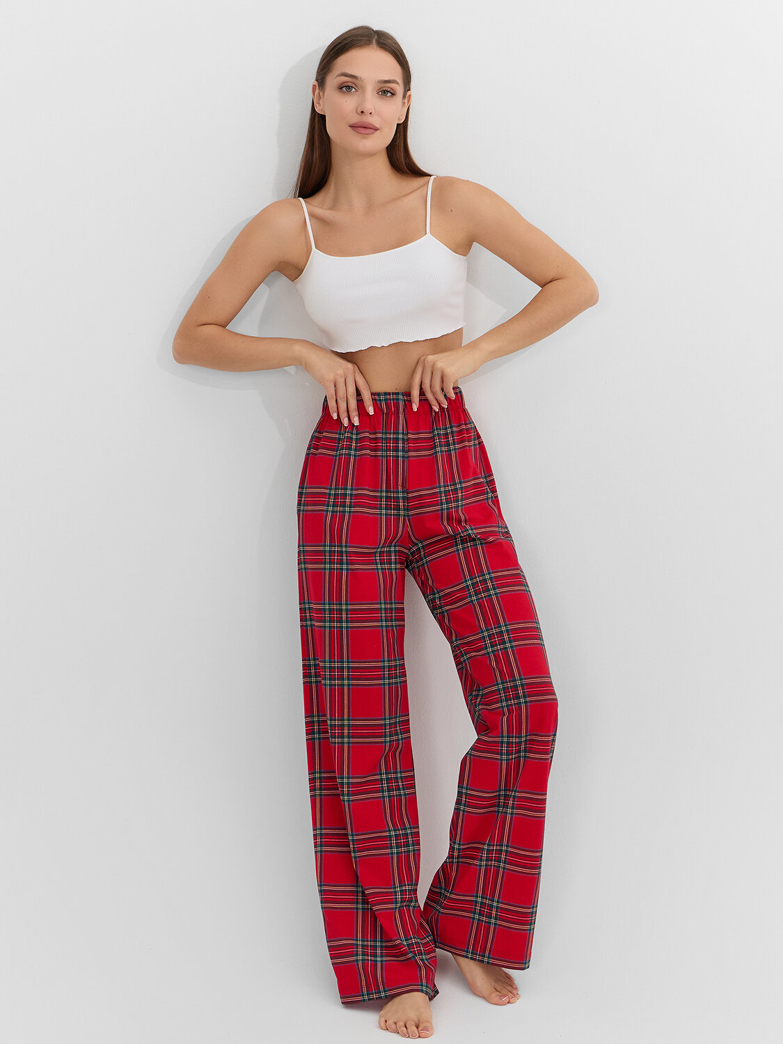 MARK FORMELLE Брюки 570379 532524-1 клетка на красном