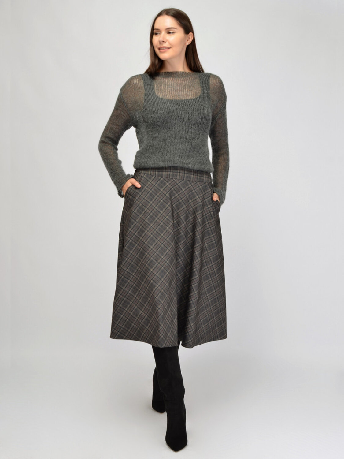 VISERDI Юбка 570400 1960-срк 9451235 серый