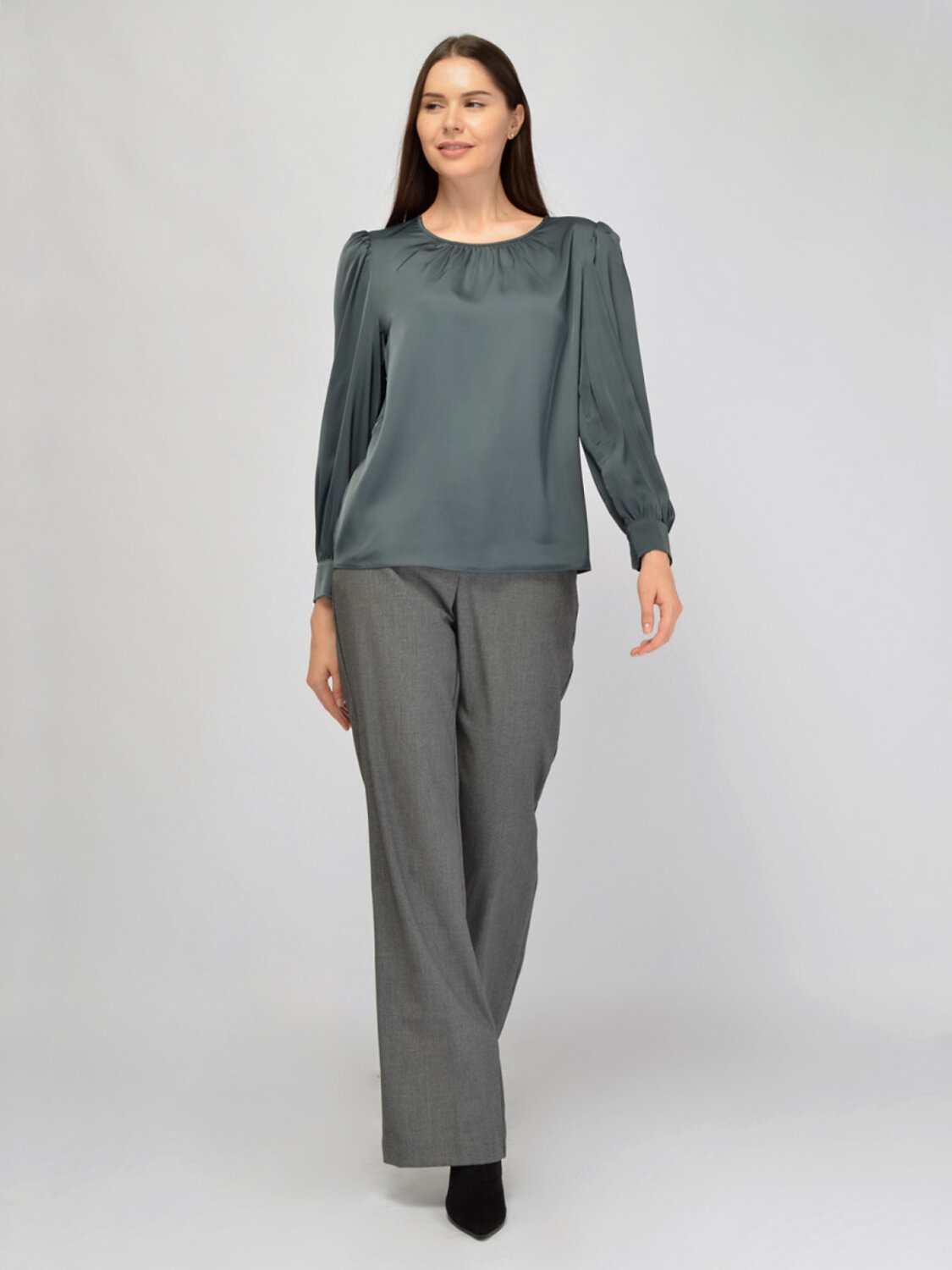 VISERDI Блузка 570404 10445-тзл 1451165 серо-зеленый