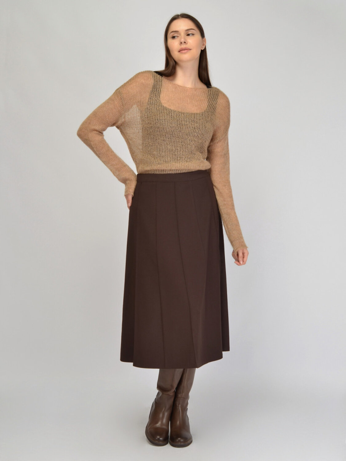 VISERDI Юбка 570419 10441-ткр 9451380 коричневый
