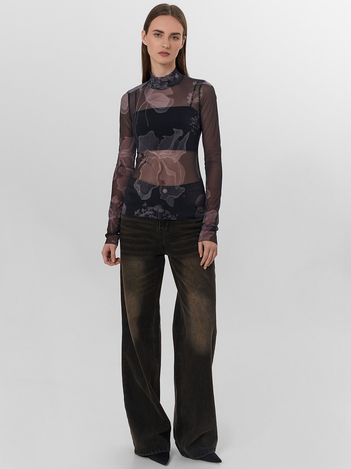 MARK FORMELLE Джемпер 570590 122845 цветы на черном