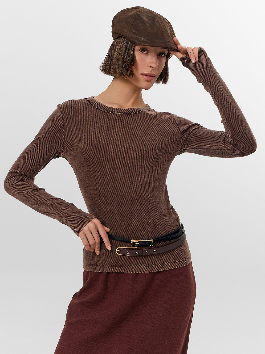 MARK FORMELLE Джемпер 570594 122986 ACID WASH коричневый