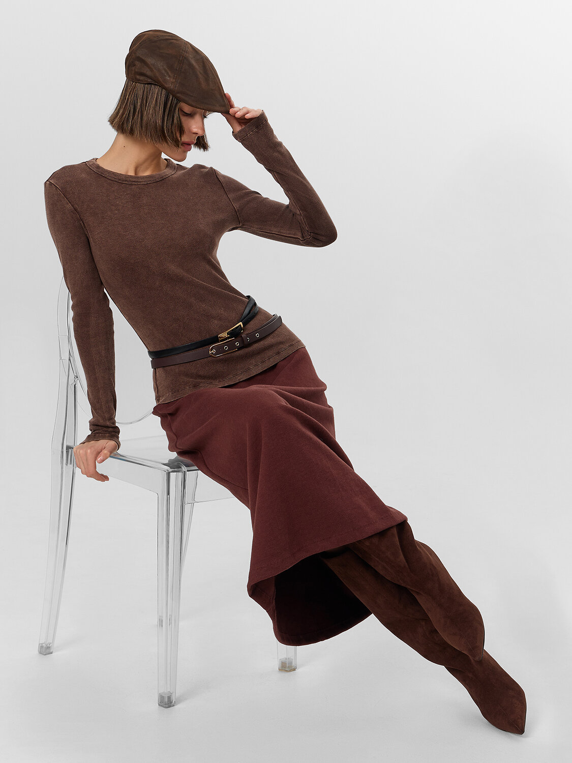 MARK FORMELLE Джемпер 570594 122986 ACID WASH коричневый