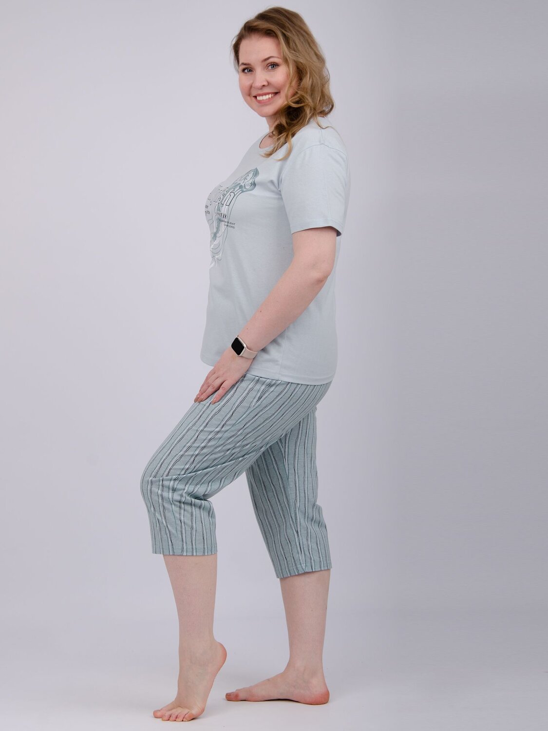 Malina Пижама 570597 3168 эвкалипт/светло-голубой