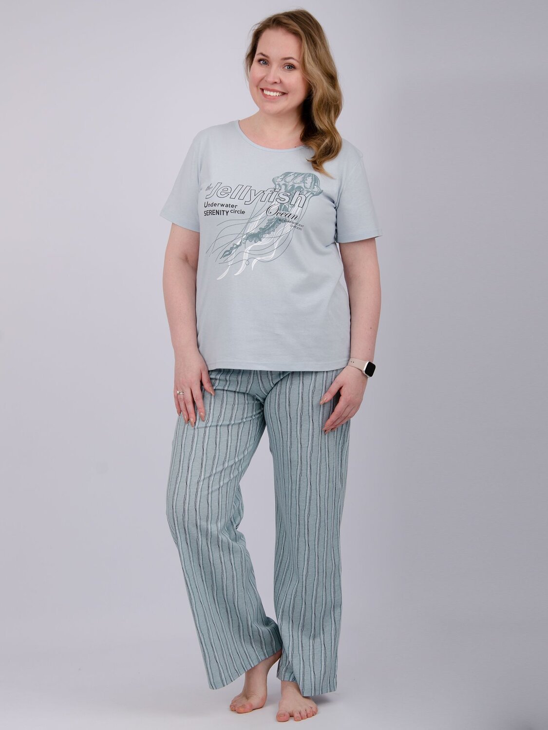 Malina Пижама 570598 3168б эвкалипт/светло-голубой