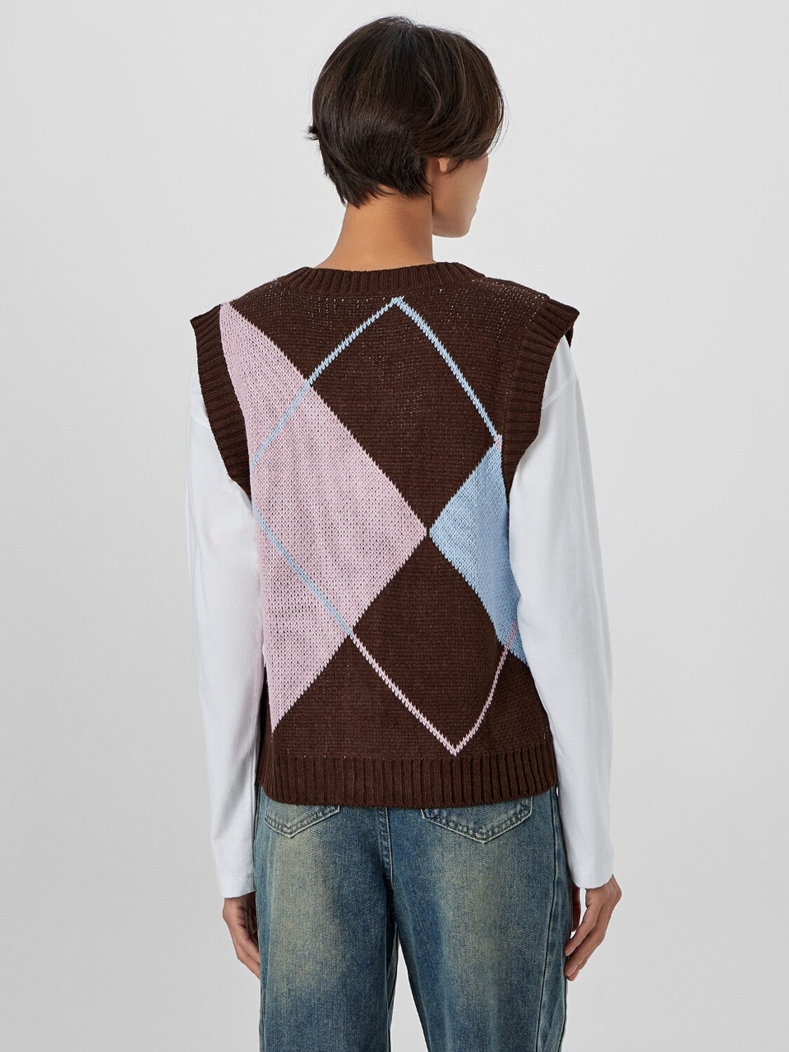 MARK FORMELLE Жилет 570702 172134 коричневый в ромбы