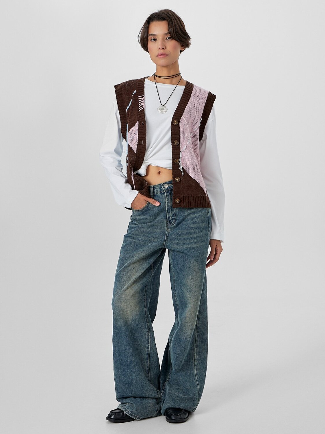 MARK FORMELLE Жилет 570702 172134 коричневый в ромбы