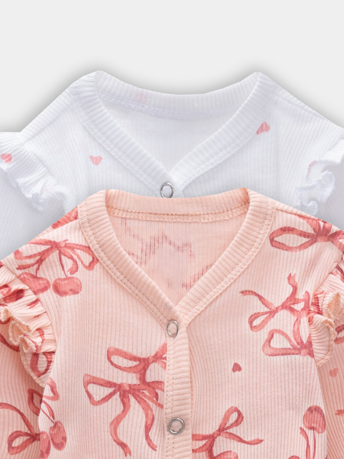 MARK FORMELLE Комбинезон 570715 14007-2 сердечки на белоснежном +бантики на персике