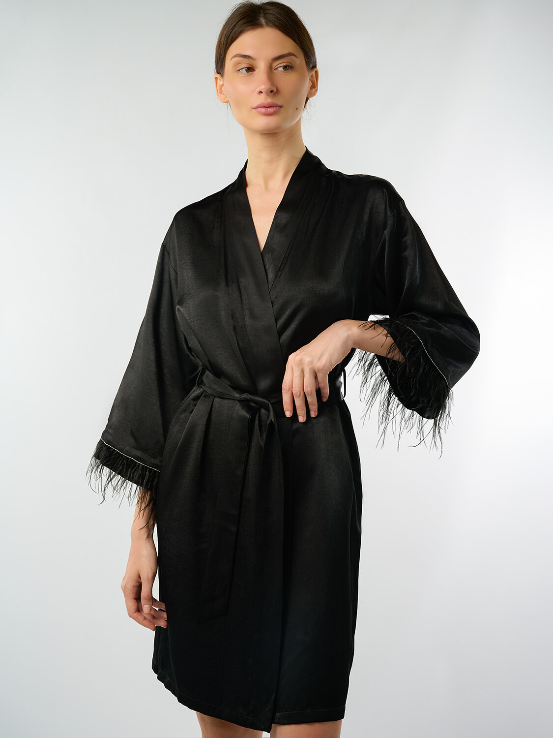 INDEFINI Халат 570788 5197SYC Черный