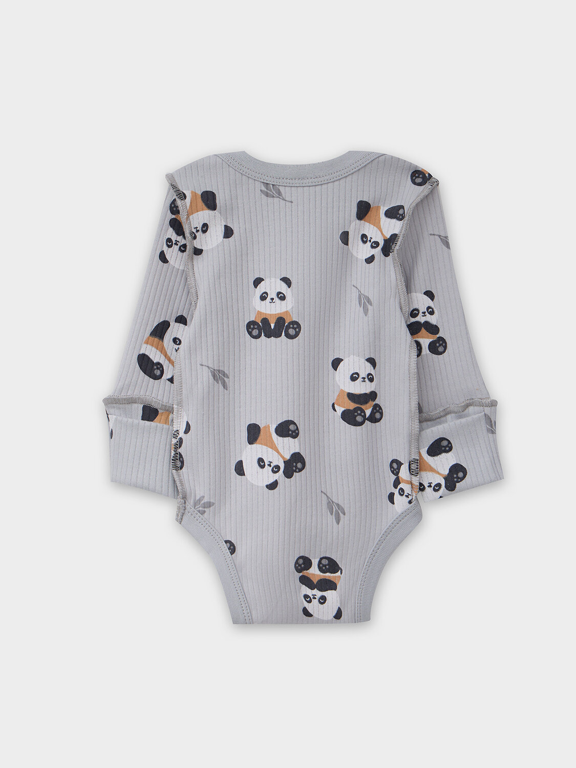 MARK FORMELLE Боди детское 570794 13018-1-2 пандочки на сером +лапки на охре