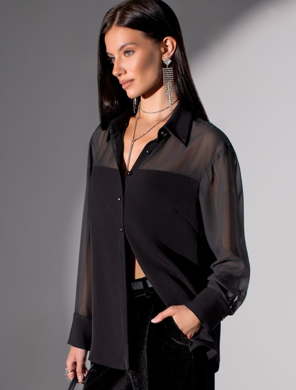 VILATTE Блузка 570904 D29.294 черный