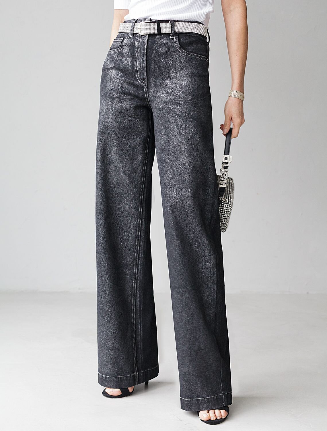 VILATTE Джинсы 570930 D54.311 черный-серебряный