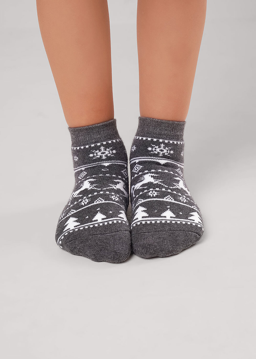 CLEVER Носки 570955 С4550П 24 меланж т.серый