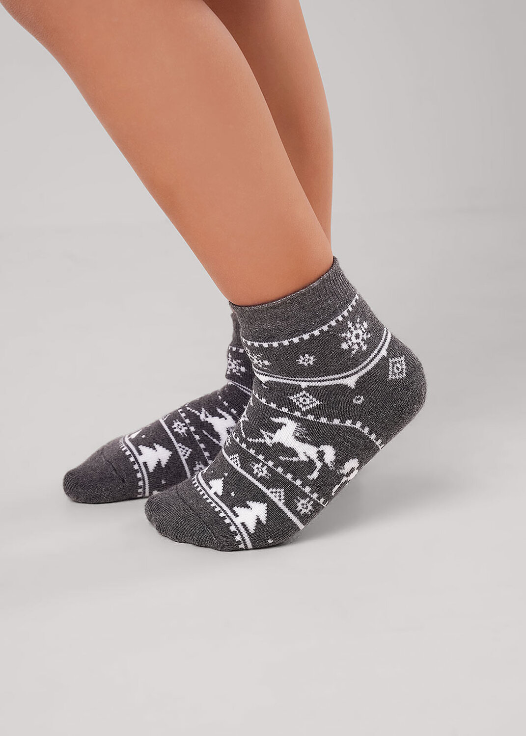 CLEVER Носки 570955 С4550П 24 меланж т.серый