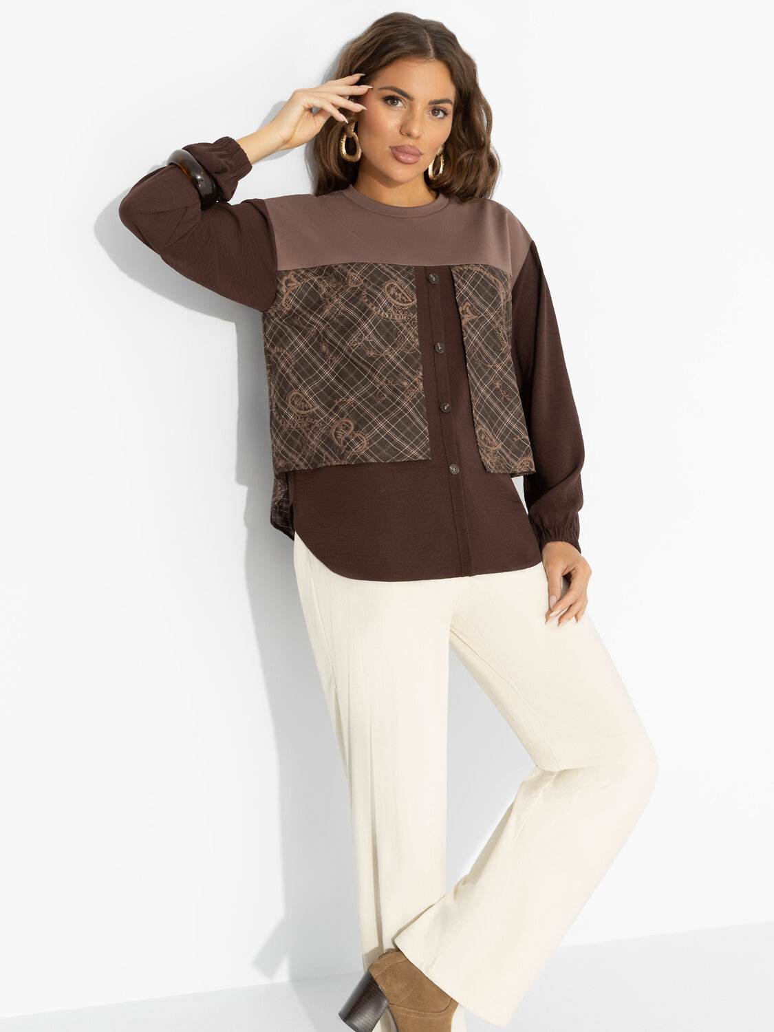 CHARUTTI Свитшот 570969 12392 Коричневый