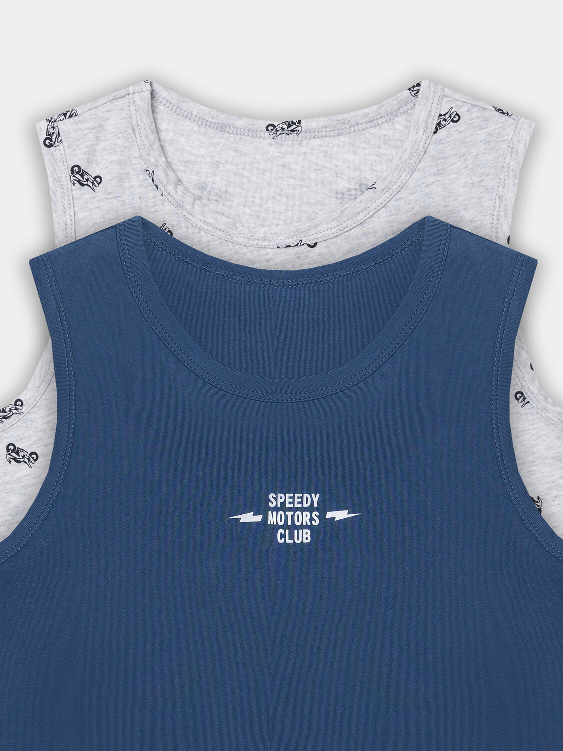 MARK FORMELLE Майка 571052 423344-2 синий +мотоциклы на св.сером меланже