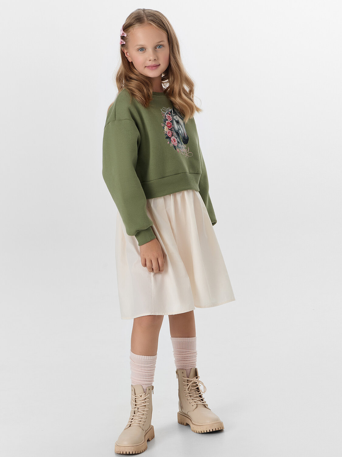 MARK FORMELLE Платье 571066 157974 зеленый +молочный +печать