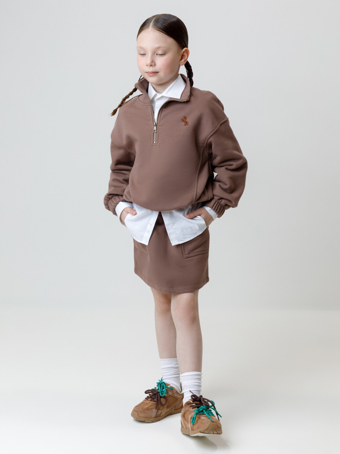 CROCKID Юбка 571327 КР 7149 кофейный