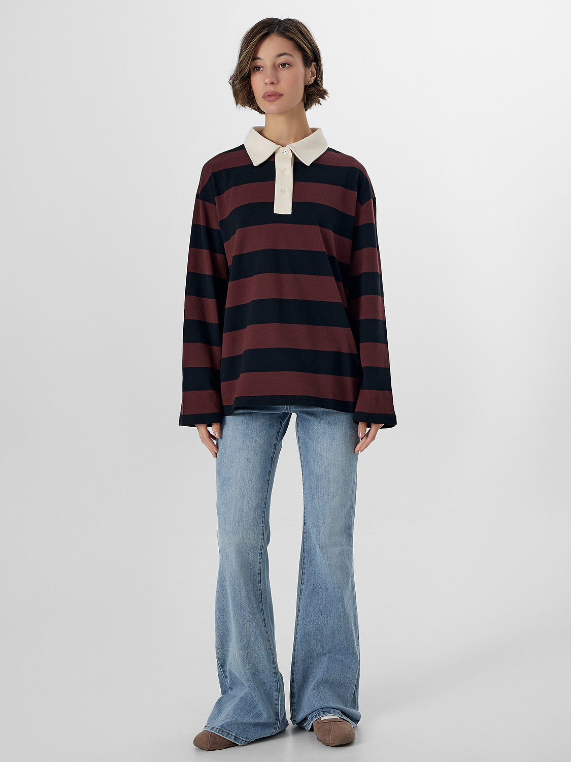 MARK FORMELLE Поло 571659 122877 коричнево -черная полоска