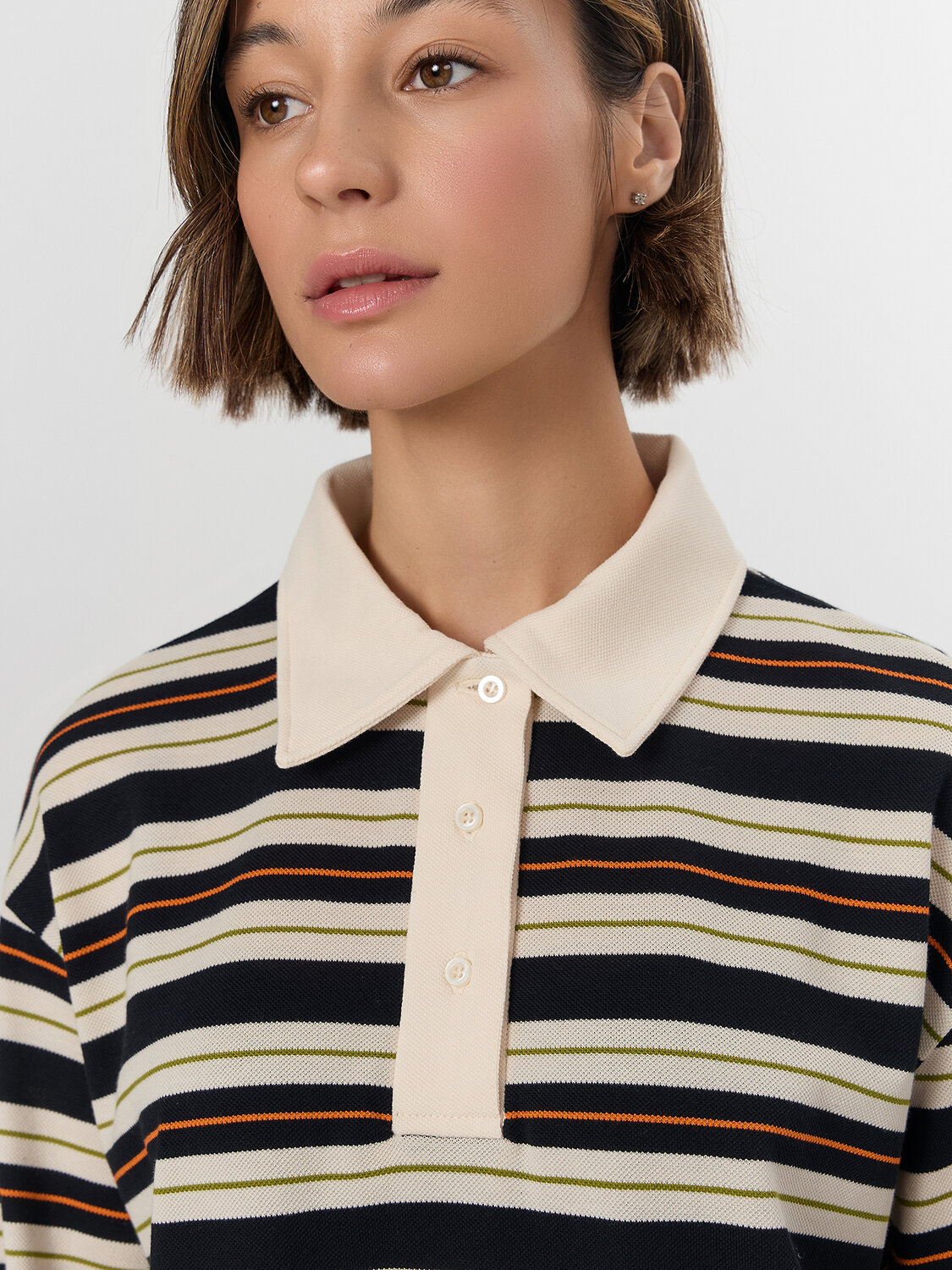 MARK FORMELLE Поло 571660 122877 молочно -оранжевая полоска