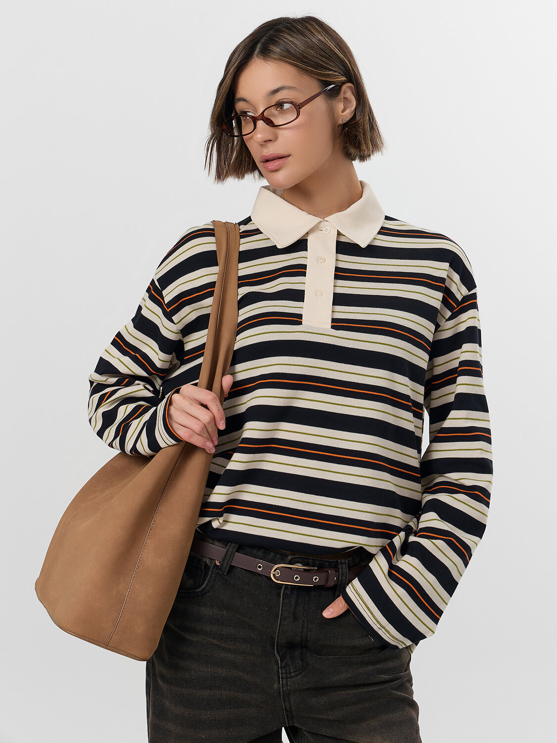 MARK FORMELLE Поло 571660 122877 молочно -оранжевая полоска