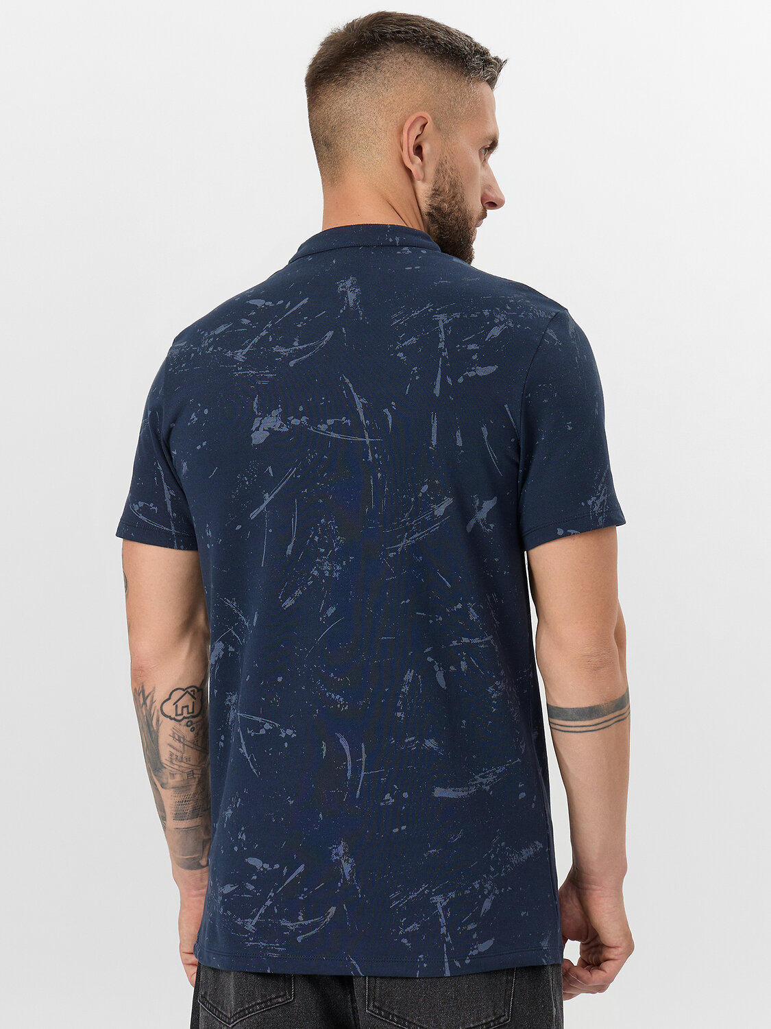 MARK FORMELLE Поло 571664 111697/1 мелкий узор на т.синем