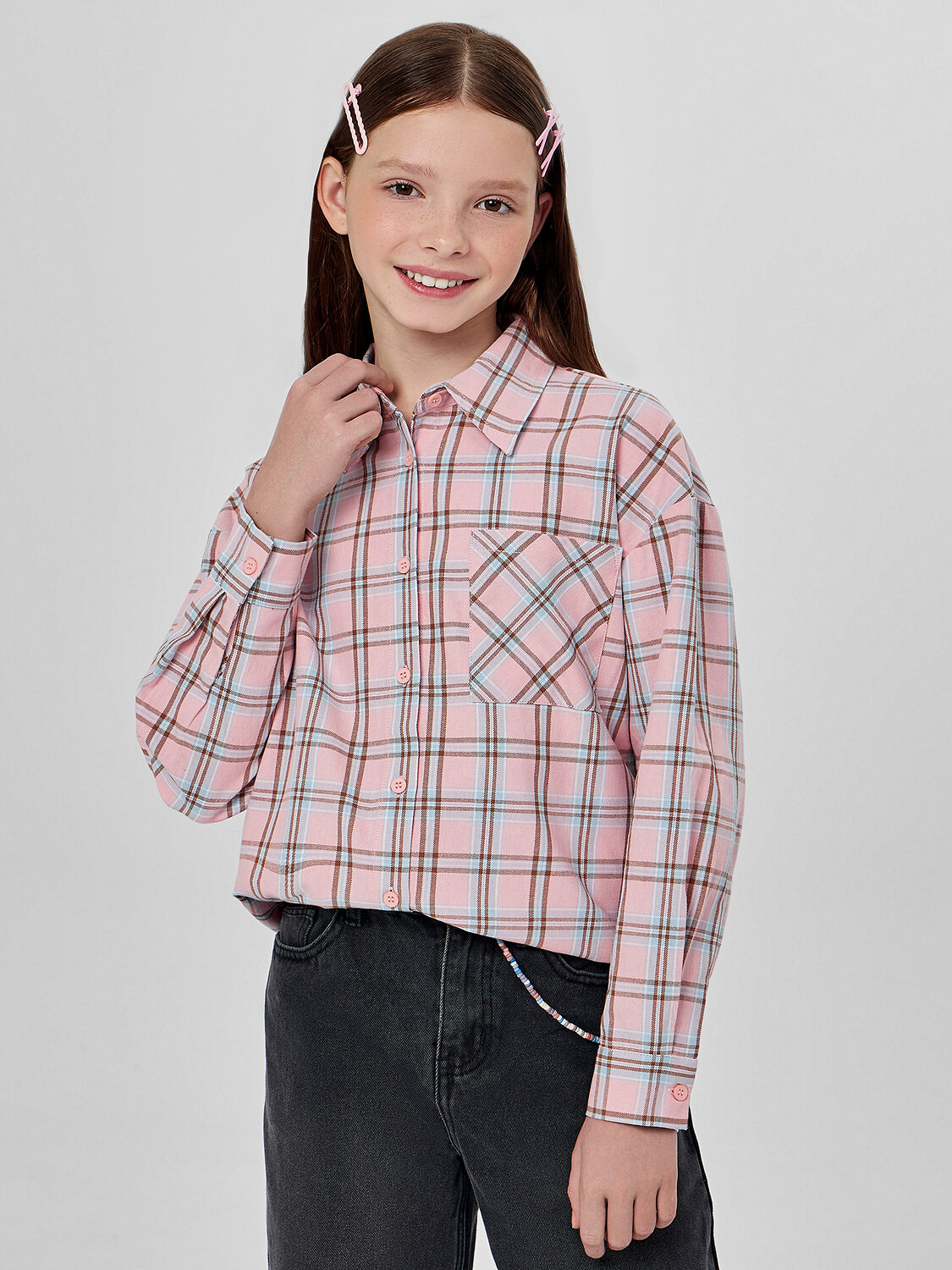 MARK FORMELLE Рубашка 571672 127981 голубая и розовая клетка