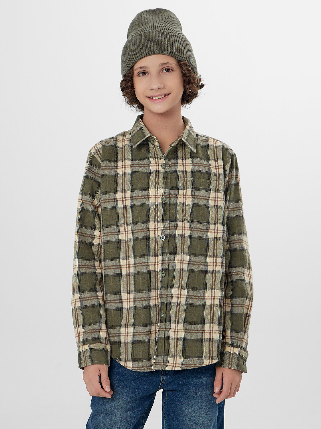 MARK FORMELLE Рубашка 571677 123490 зеленая клетка