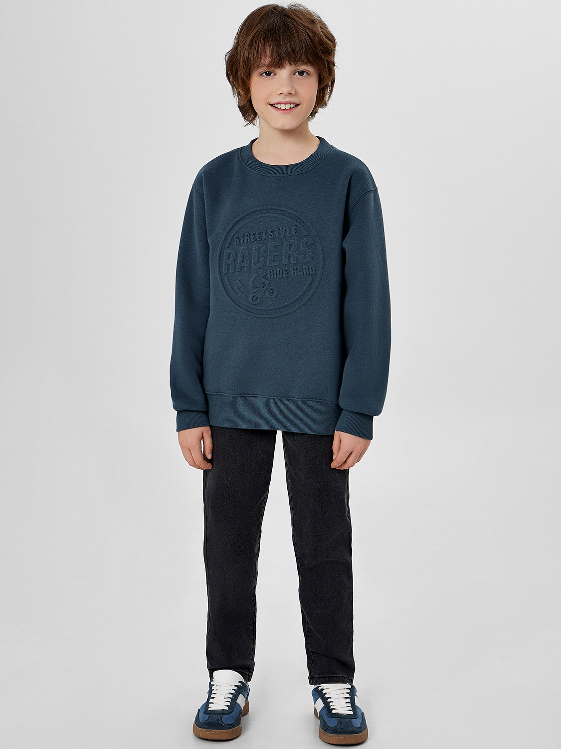 MARK FORMELLE Свитшот 571690 123431/1 серо -синий +печать